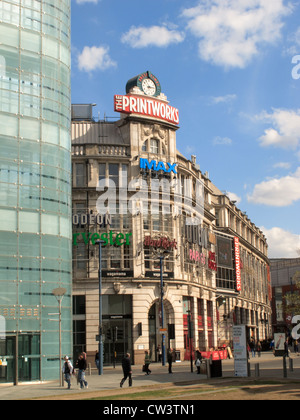 Urbis Ausstellungszentrum und der Printworks Manchester Lancashire England Stockfoto