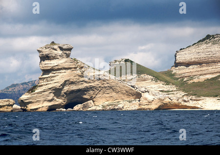 Küste in der Nähe von Bonifacio Süd Korsika Frankreich Stockfoto