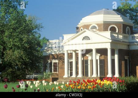 Vorderen Kreisel Fuß von Jeffersons Monticello Heimat im Frühling, Virginia Stockfoto