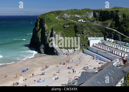 Lusty Glasur Strand, Newqay Cornwall, Großbritannien Stockfoto