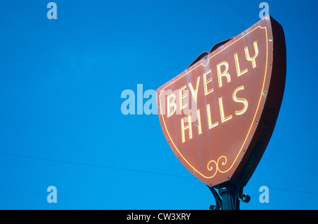 Straßenschild Beverly Hills, Los Angeles, Kalifornien Stockfoto