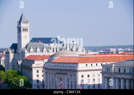 Erhöhten Blick des historischen Old Post Office Tower in Washington D.C. Stockfoto