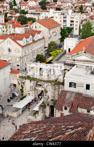 Blick vom Bell Tower von Saint Domnicus Kathedrale. Split, Kroatien. Stockfoto