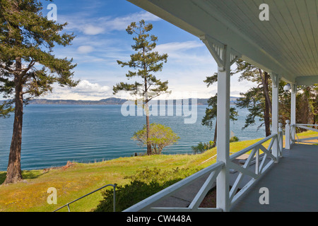 USA, Washington State, San Juan Islands, Stuart Insel Turn Point Leuchtturm Keepers Haus Stockfoto