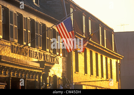 Rams Kopf Taverne bei Sonnenuntergang, Annapolis, Maryland Stockfoto