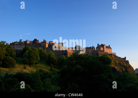 Edinburgh Castle am Abend Sonnenschein im Sommer, Edinburgh, Schottland, UK, GB, Großbritannien Stockfoto