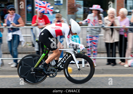 London2012 Männer Olympischen Zeitfahren.  Michael Albasini Stockfoto