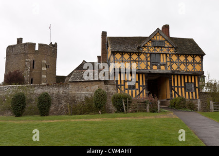 Stokesay Schloß, befestigten 13. Jahrhundert Herrenhaus. Craven Arms,Shropshire,England.UK Stockfoto