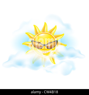 Cartoon-Sonne. 2er Set. Andere Werke in meinem Portfolio sehen Stockfoto