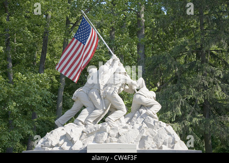 Replikat Iwo Jima Statue Eingangsbereich National Museum Marine Corps in Quantico Marine Corps Base 18900 Jefferson Davis Highway Stockfoto