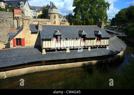 Lavoirs (öffentliche Waschhaus), rue Francis-Decker, Vannes, Morbihan, Bretagne Frankreich Stockfoto