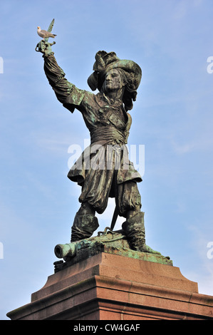Statue von Jean Bart, Marine-Kommandant und Freibeuter bei Dünkirchen / Dunkerque, Nord-Pas-de-Calais, Frankreich Stockfoto