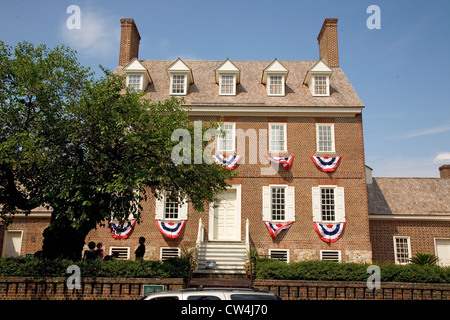 William Paca House, eine Premiere, die restlichen aus britischer Kolonialzeit Häuser, begann der Bau im Jahre 1774 in Annapolis MD Stockfoto