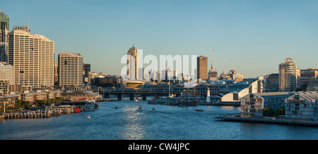 Panorama von Darling Harbour und das Australian National Maritime Museum, Sydney, Australien Stockfoto