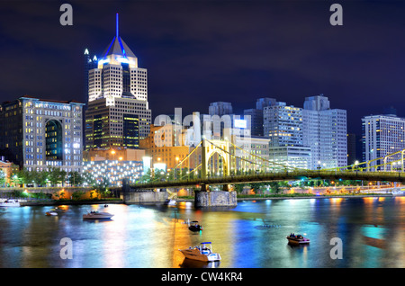 Wolkenkratzer in der Innenstadt von Pittsburgh, Pennsylvania, USA. Stockfoto