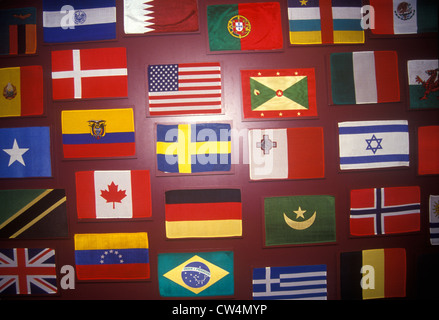 Globale internationale Flaggen Stockfoto