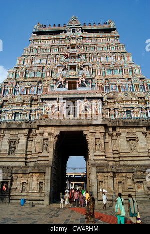 Chidambaram Thillai Natarajah Tempel in Tamil Nadu im India.Chidambaram-Tempel ist berühmt Hindu-Tempel gewidmet Lord Shiva Stockfoto