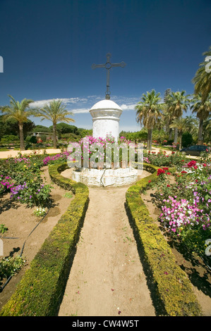 Gärten des 15. Jahrhunderts Franziskaner Monasterio de Santa María De La Rábida Palos De La Frontera Weltkulturerbe Menschheit in Huelva Stockfoto