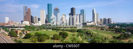 Skyline von Houston, Memorial Park, Texas Stockfoto