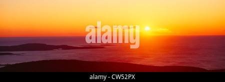 Sonnenaufgang von Cadillac Mountain, Acadia National Park, Maine Stockfoto