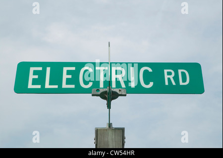 Elektrische Straßenschild in Charlottesville, Virginia Stockfoto