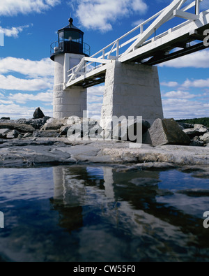 Marshall Point Leuchtturm Port Clyde Maine USA Stockfoto