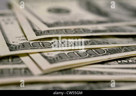 Nahaufnahme von 100 US-Dollar-Scheine Stockfoto