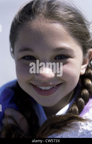 Porträt eines Mädchens, das Lächeln auf den Lippen Stockfoto