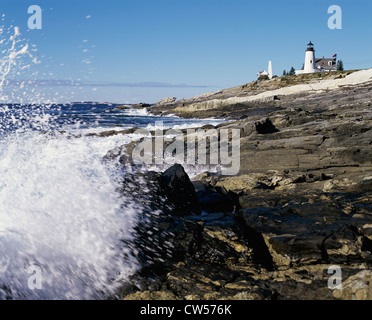 Pemaquid Point Leuchtturm Pemaquid Point Maine USA Stockfoto