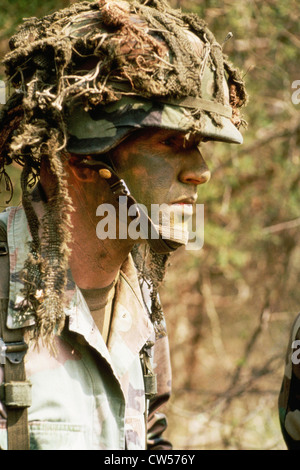 Nahaufnahme eines Armee-Soldaten Stockfoto