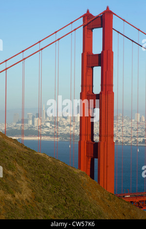 San Francisco über die Golden Gate Bridge gesehen Stockfoto