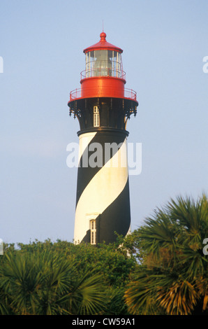 Historische St. Augustine Lighthouse in St. Augustine, FL Stockfoto