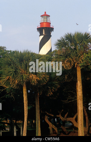 Historische St. Augustine Lighthouse in St. Augustine, FL Stockfoto