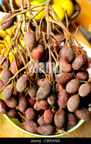 Thai Früchte, exotische und tropische Früchte von Thailand, Stillleben-Display erstaunlich und leckere Früchte Stockfoto