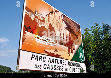 Frankreich: Signal des regionalen Natur Park Causses du Quercy in den Midi-Pyrenäen Stockfoto