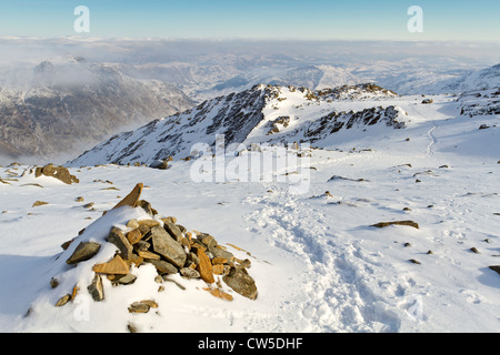 Die große Platte & Langdale aus Nordwestgrat Stockfoto