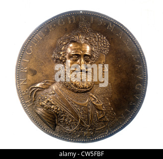 Bronze-Medaille von G. Dupré, Henri IV. (1553-1610) und Marie de Médicis (1573-1642) Stockfoto