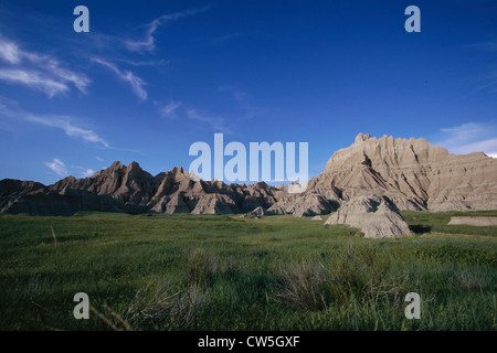 Felsformationen, Badlands Nationalpark, South Dakota, USA Stockfoto