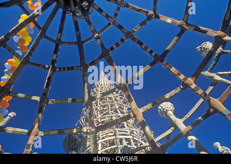 Watts Towers 20. Jahrestag der Unruhen 1965, Los Angeles, Kalifornien Stockfoto