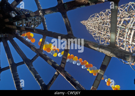 Watts Towers 20. Jahrestag der Unruhen 1965, Los Angeles, Kalifornien Stockfoto