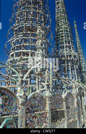 Watts Towers 20. Jahrestag der Unruhen 1965, Los Angeles, Kalifornien Stockfoto