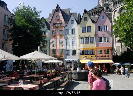 Köln, Restaurants in der Altstadt Stockfoto