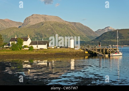 Eingang zum Caledonian Canal bei Corpach westlichen Highlands von Schottland zu Ben Nevis Hintergrund Stockfoto