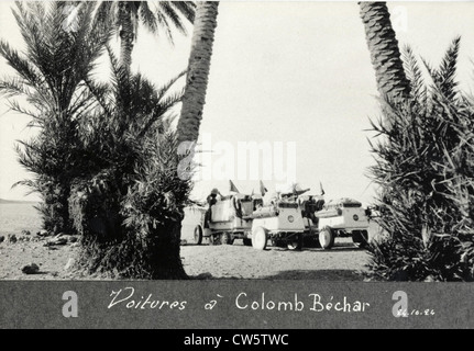 Der Citroën "schwarz Cruise', Oktober 1924: Autos in Colomb Béchar Stockfoto