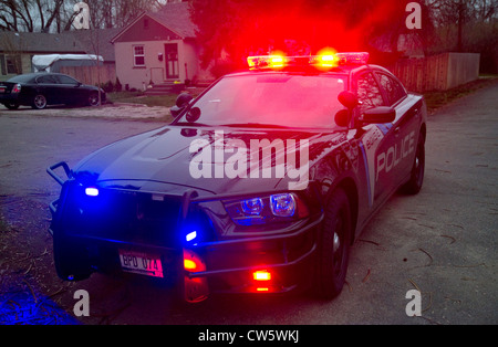 Polizeiauto Reaktion auf einen Notfall in Boise, Idaho, USA. Stockfoto