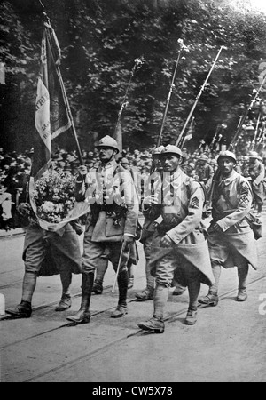 Weltkrieg I. Bastille Day-Parade in Paris, 14. Juli 1917 Stockfoto