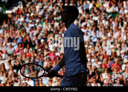 Silhouette von Andy Murray (GBR) in Wimbledon Stockfoto