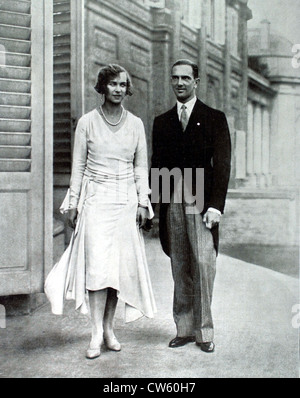 Verlobung von Prinzessin Marie-José von Belgien und Fürsten Humbert II. von Piemont Stockfoto