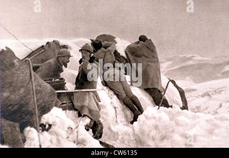 Weltkrieg Ausschau Post in den Vogesen während einer Aufnahme Einstellung (1917) Stockfoto