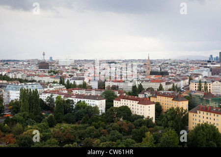 Blick auf Wien vom Riesenrad auf die Unterhaltung Parl in Wien Stockfoto